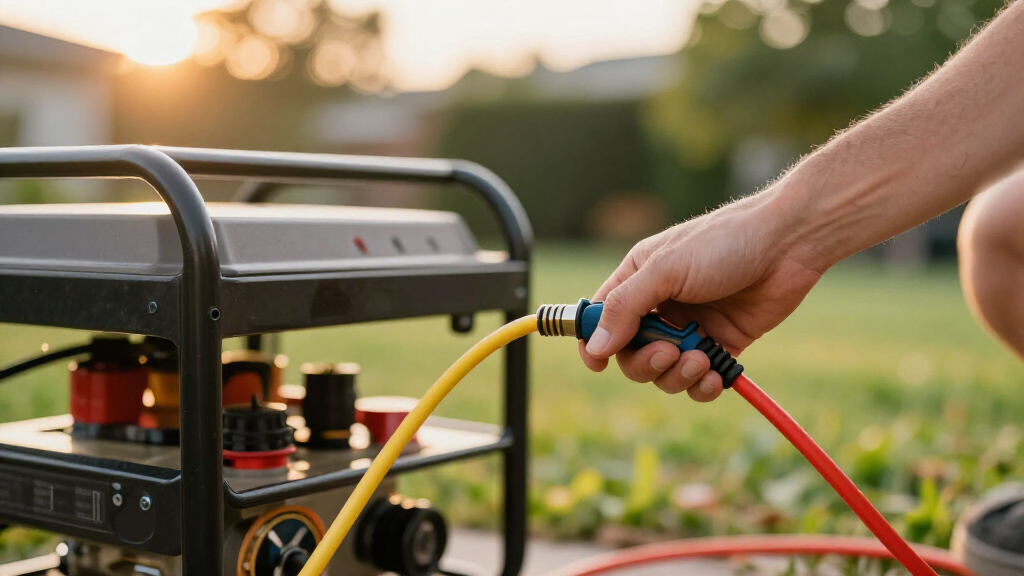 outdoor extension cord set for generator hookup