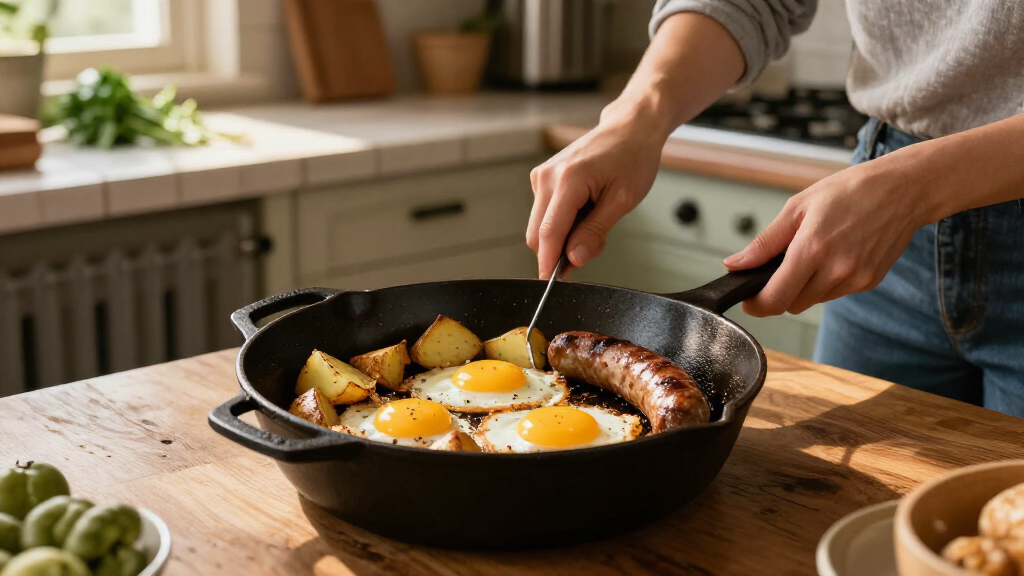 premium breakfast skillet large cast iron