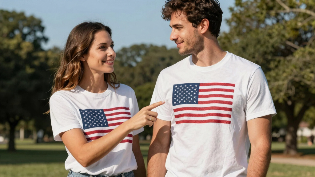 patriotic couple T-shirts