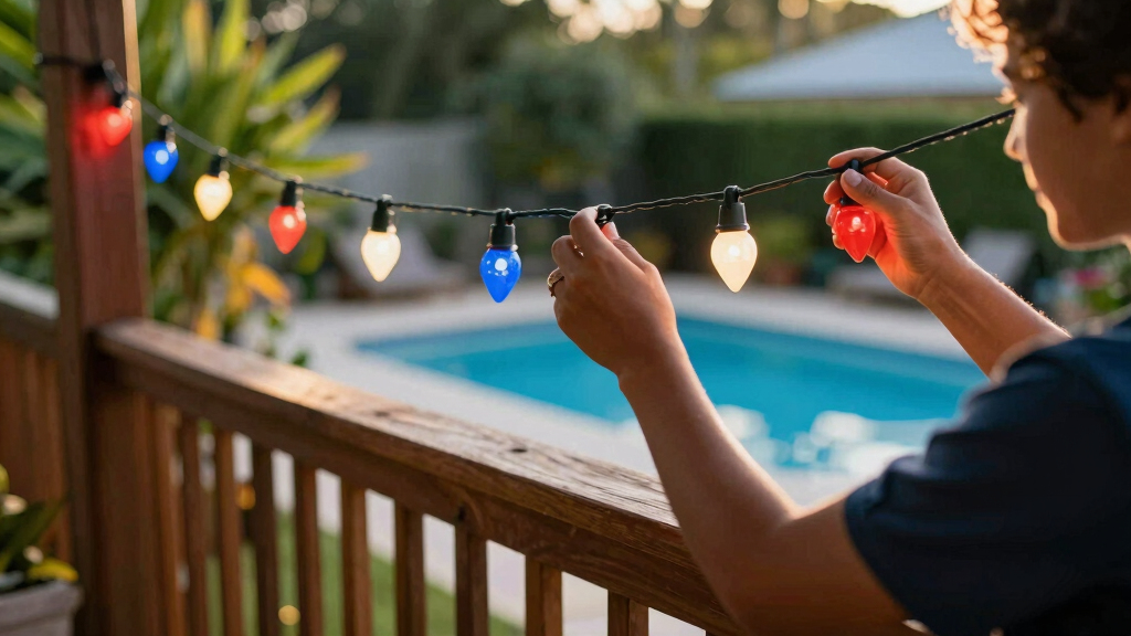 patriotic LED string lights