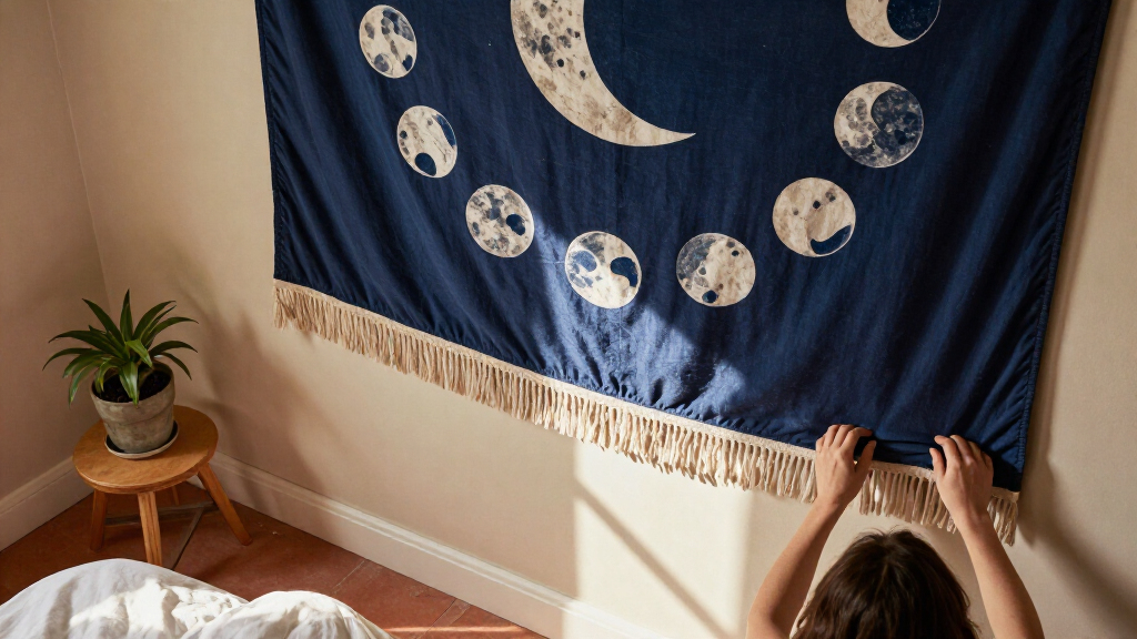 moon phase wall tapestries