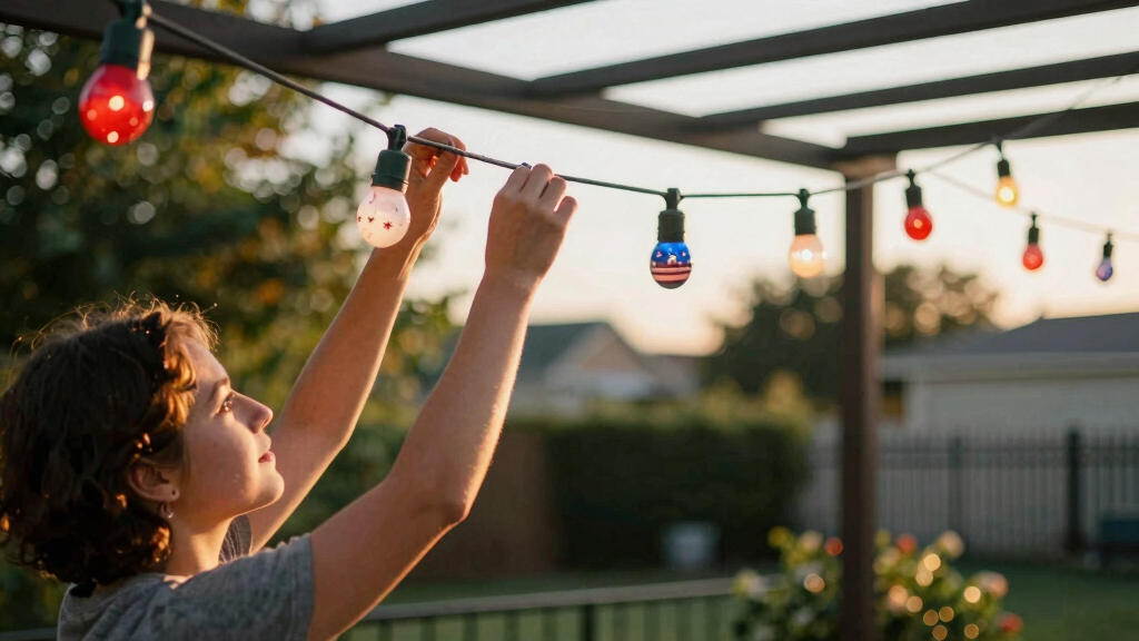 patriotic outdoor string lights