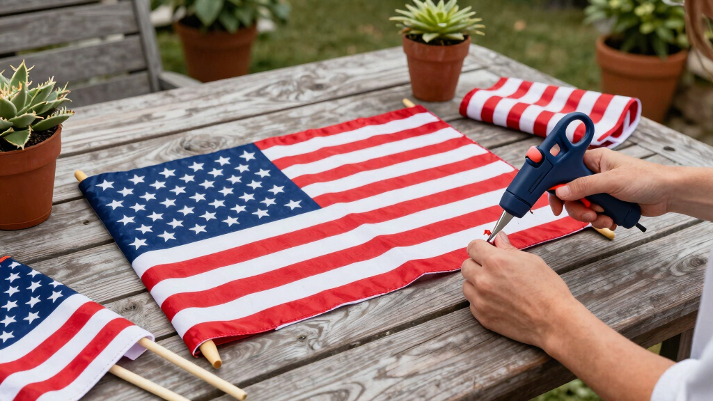 American flag patio decor