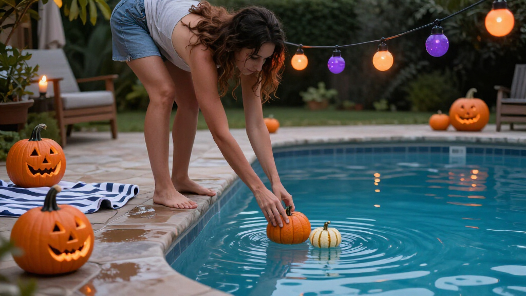 poolside Halloween decorations