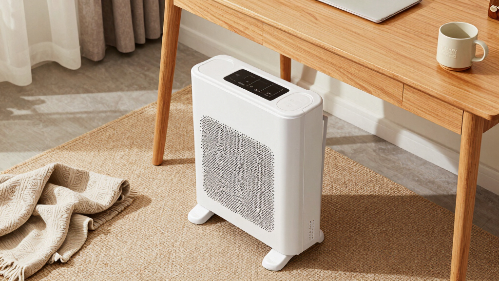 small room space heater under desk