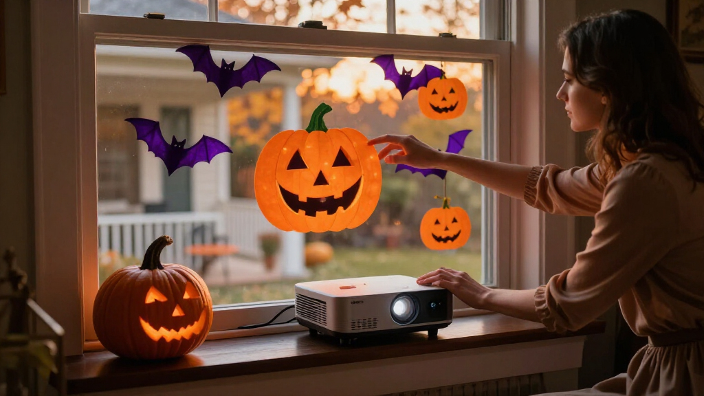 Halloween window projection lights