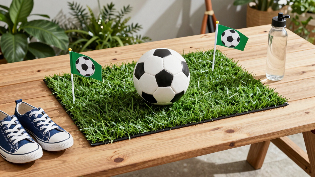 garden soccer-themed decor