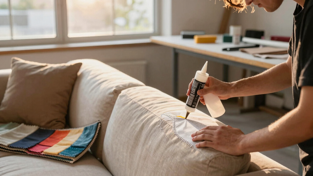 upholstery adhesive options for different fabric types