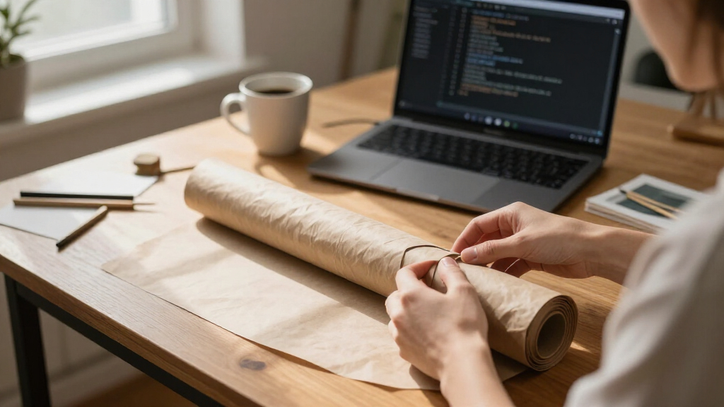 recycled wrapping paper roll