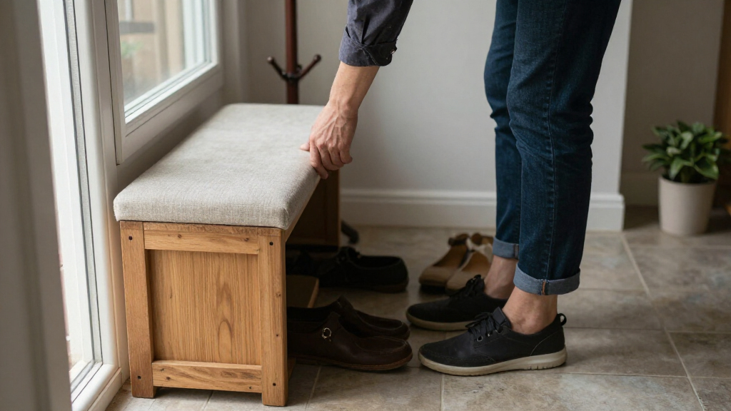 entryway shoe storage bench