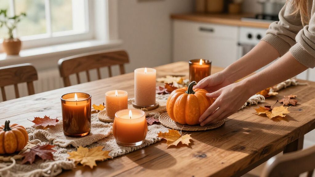 fall-inspired decorative candles