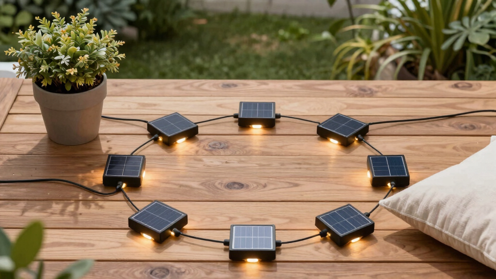 solar-powered outdoor string lights