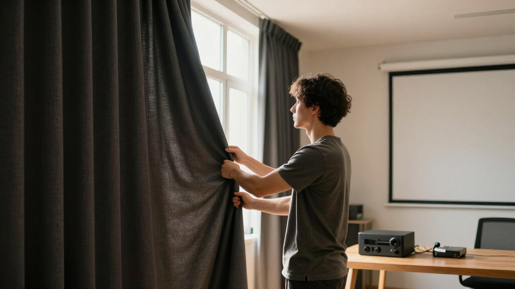 best acoustic curtain set for bright projector room