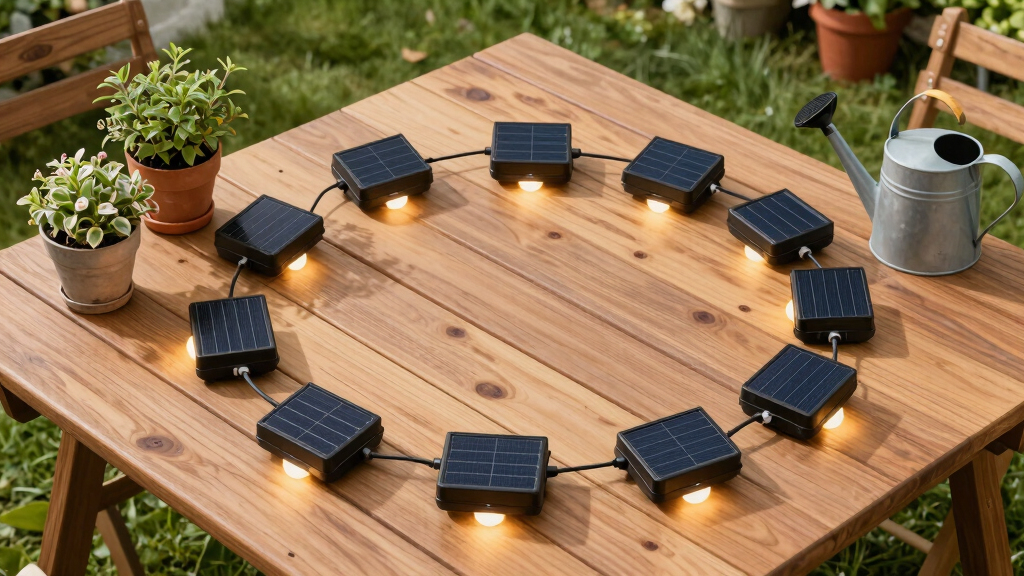 solar-powered outdoor string lights