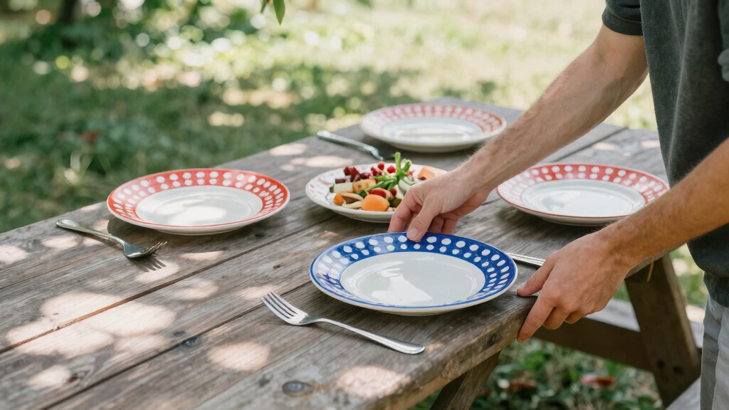 patriotic outdoor dinnerware