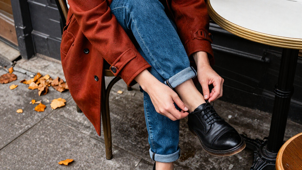 best autumn jeans and black shoes