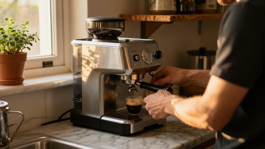at home espresso machine with grinder