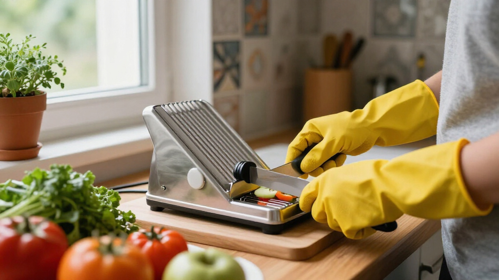 mandoline slicer with safety gloves