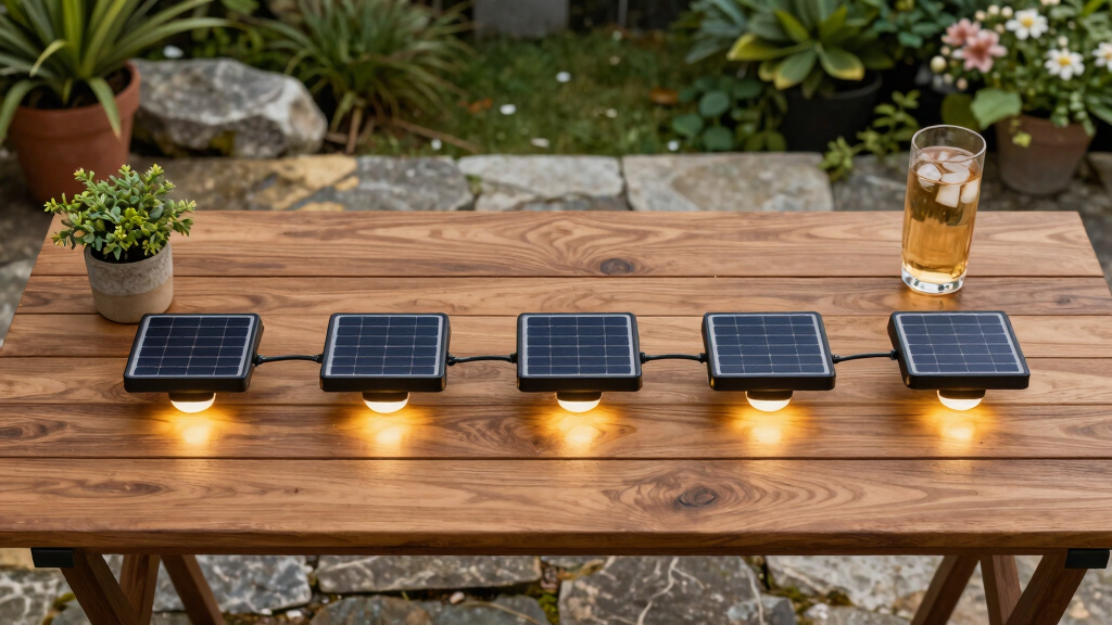 solar-powered outdoor string lights