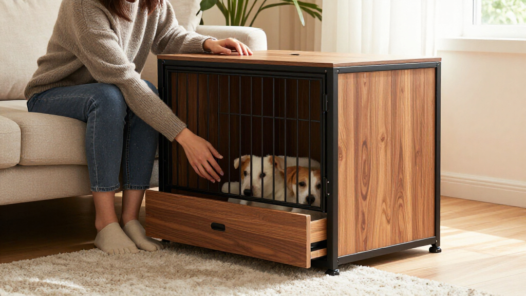 best dog crate furniture with hidden storage