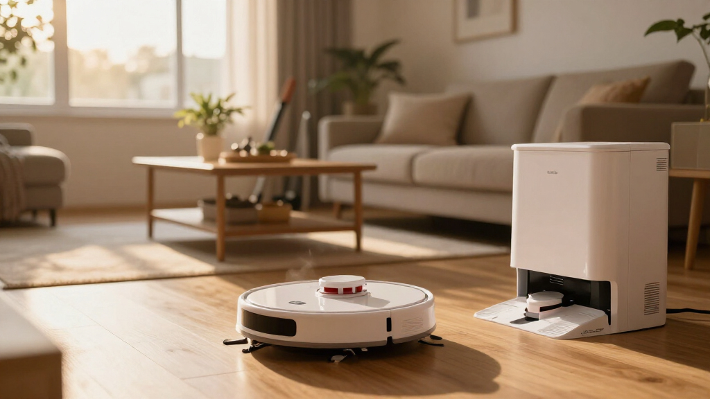 robot vacuum with self emptying base