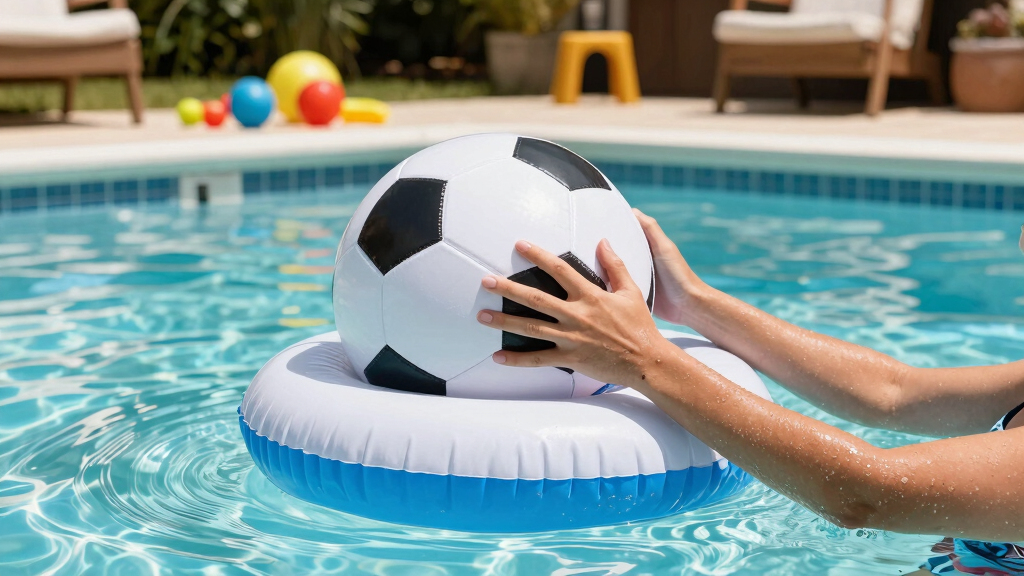 inflatable soccer ball pool float