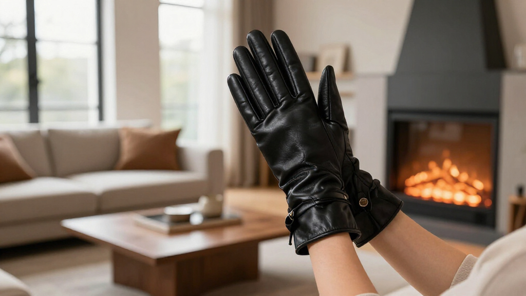 premium leather gloves cashmere lined