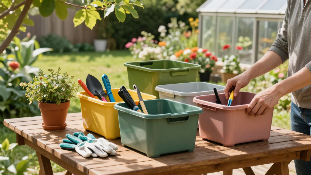 garden storage organization bins