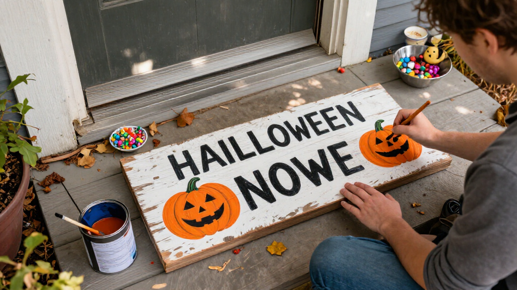 Halloween porch signs