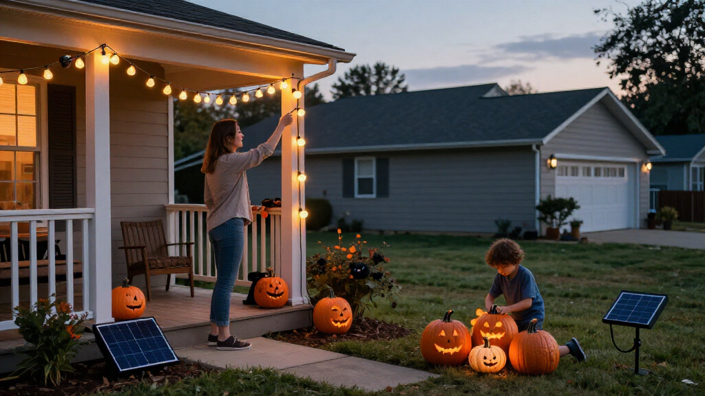 solar-powered Halloween lights