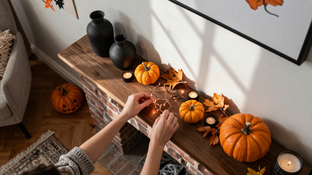 Halloween decorative mantel decor