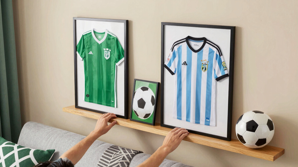 soccer-themed living room decor
