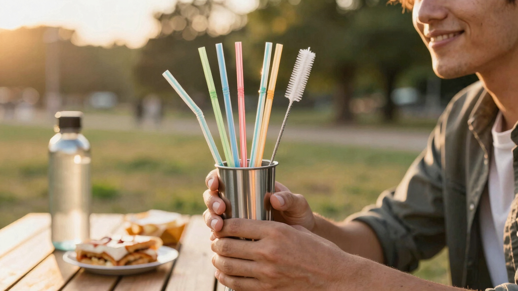 reusable stainless steel straw kit