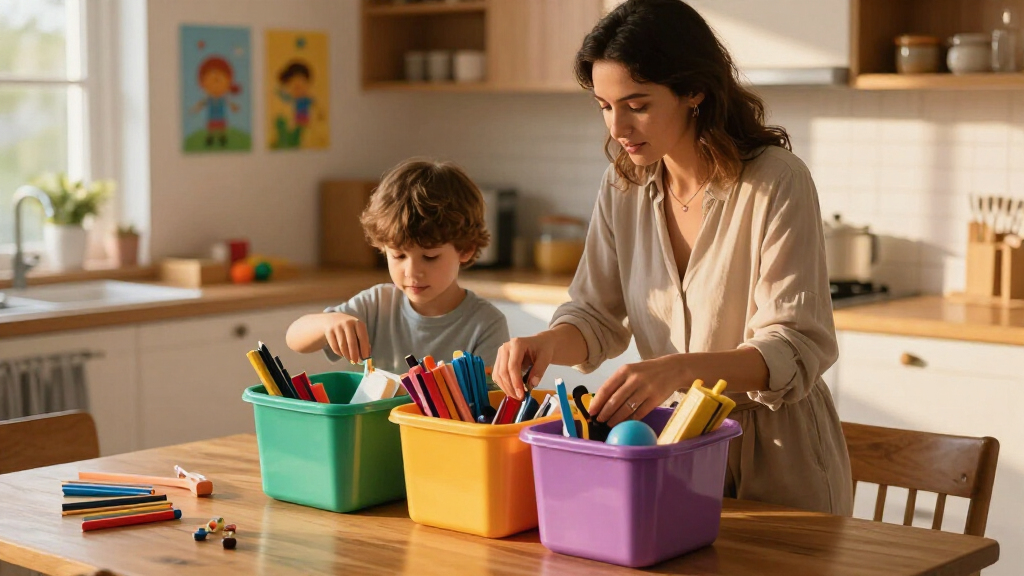 school supplies organization bins