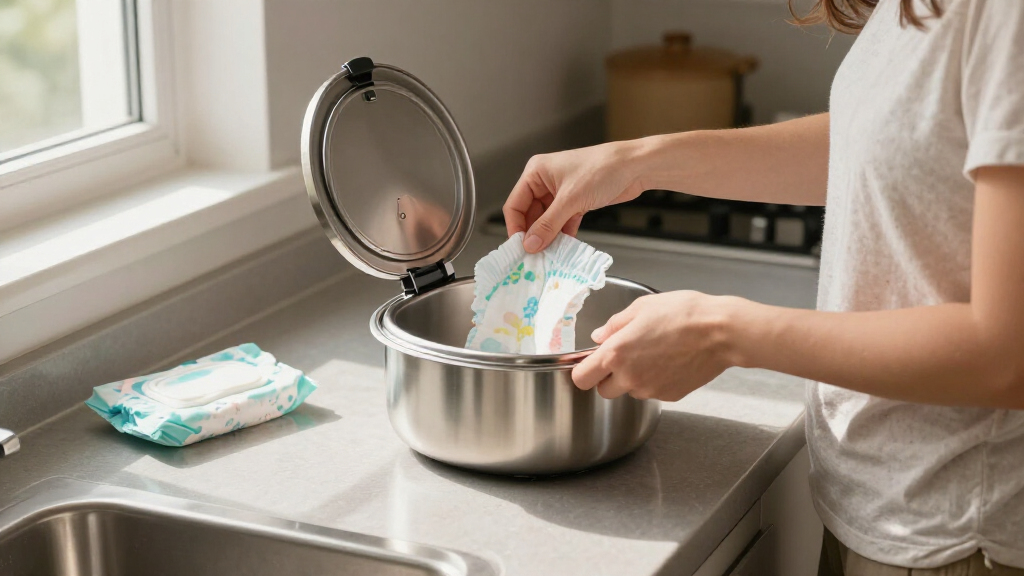 diaper pails stainless steel premium