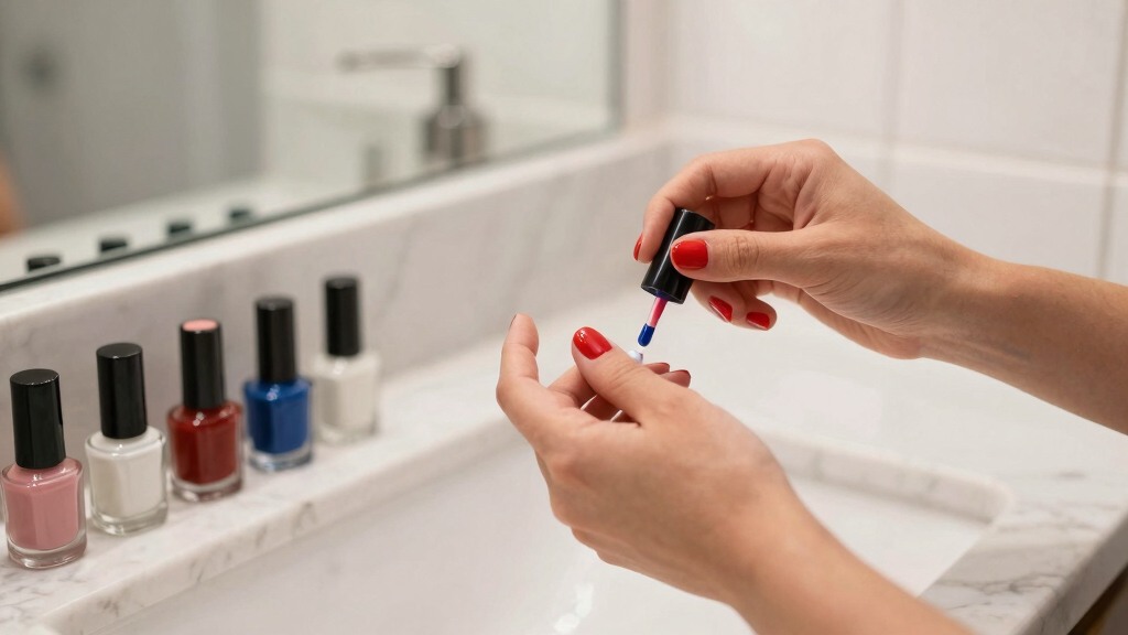 red, white, and blue nail polish sets