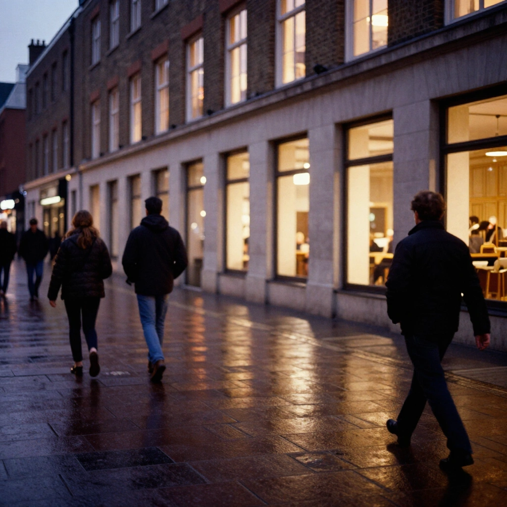 Barbican street at dusk