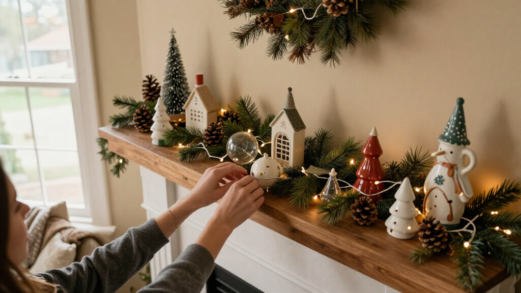 holiday mantel decor sets