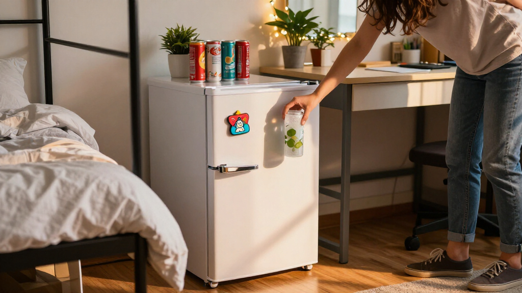 compact dorm room mini fridge