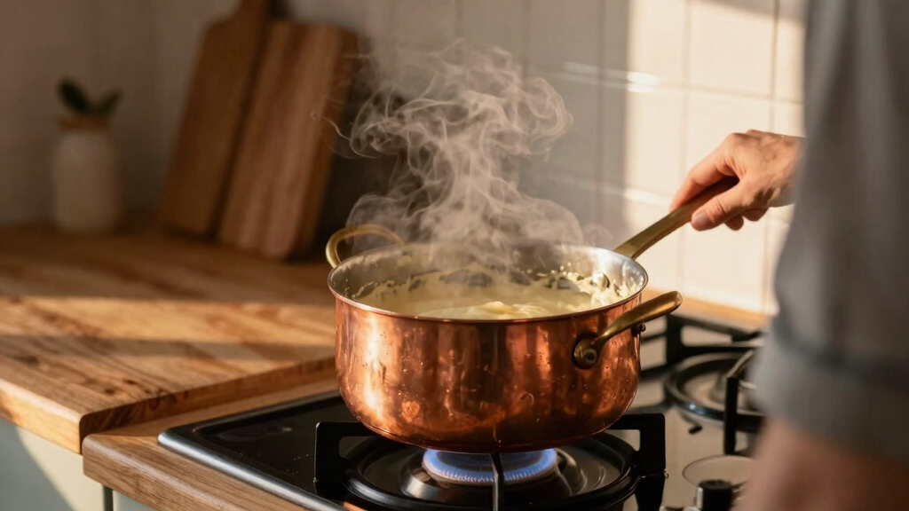 copper polenta pot