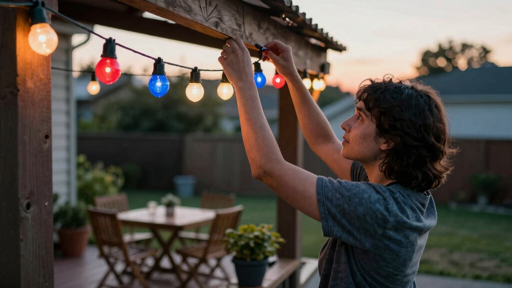 patriotic outdoor string lights