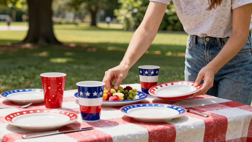 patriotic outdoor dinnerware