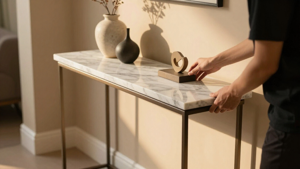 statement console table marble top