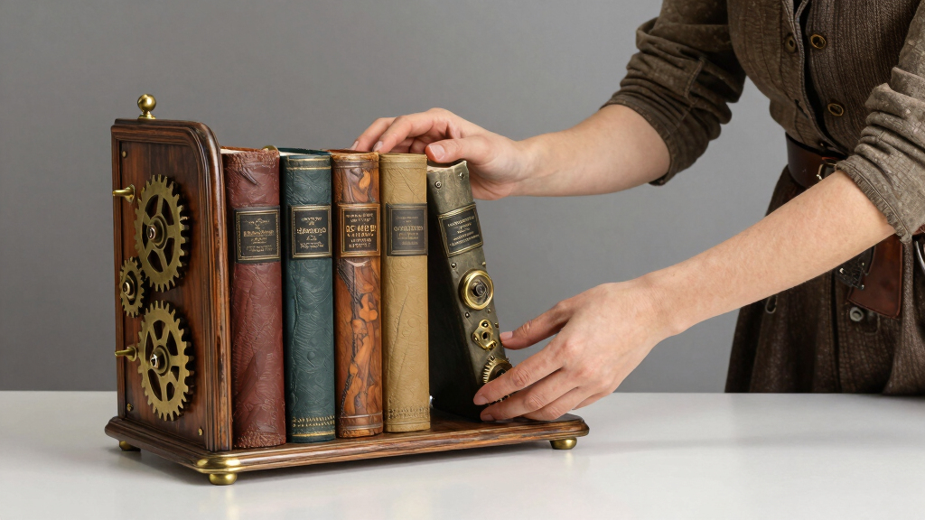 steampunk bookshelf