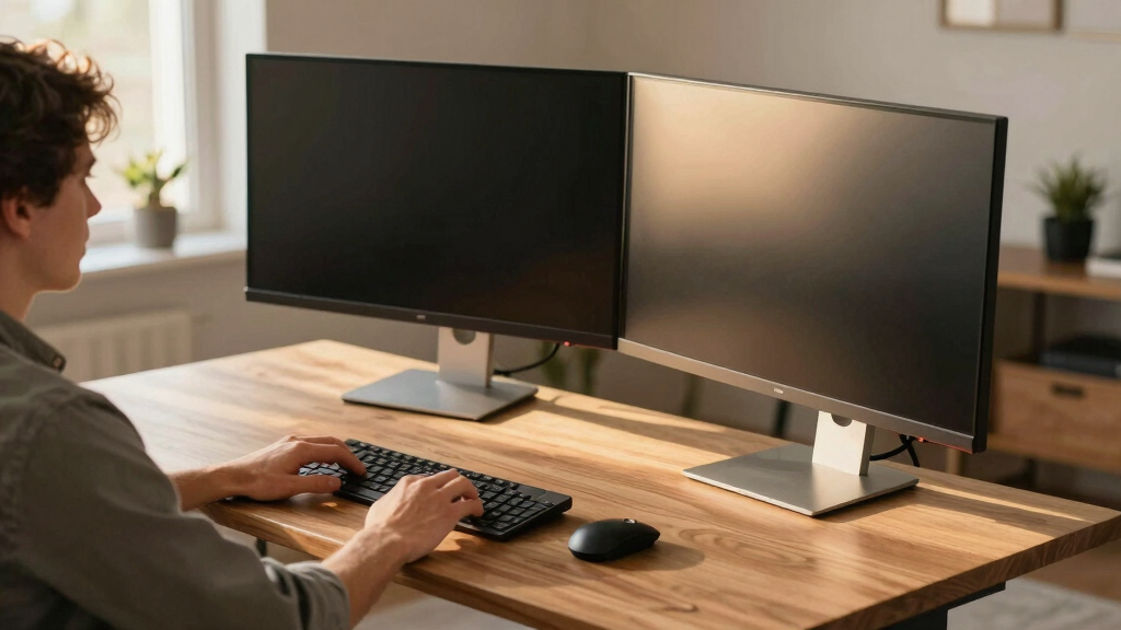best l shaped standing desk for dual monitors