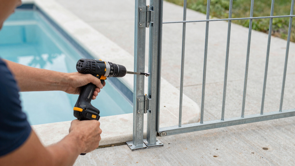 best pool fence with self closing gate