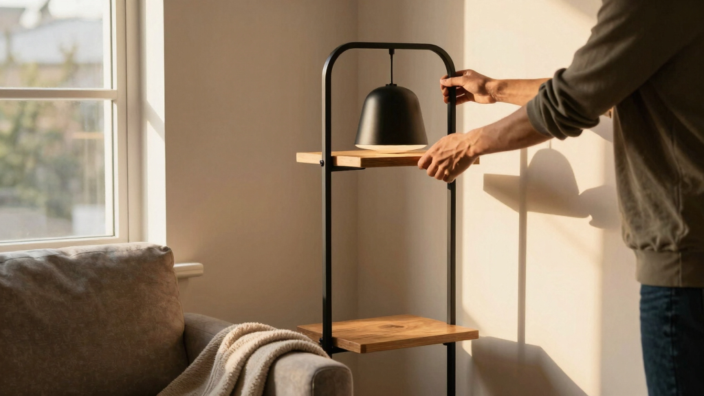 best floor lamps with shelves for small spaces