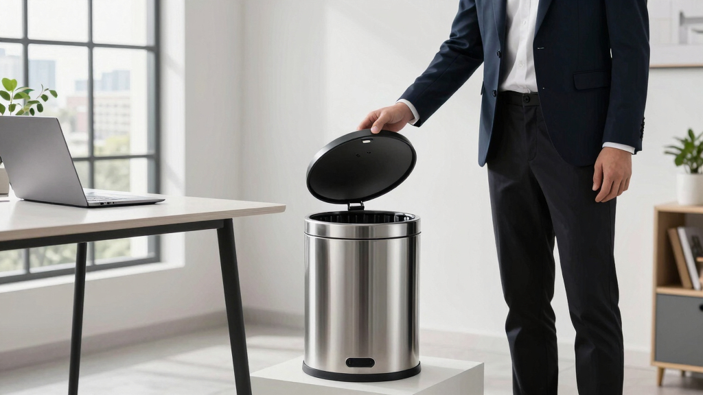 high end office trash can