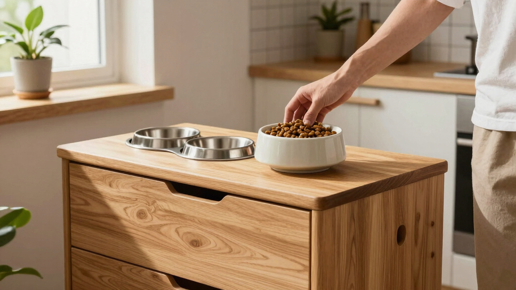 best dog feeding station furniture with storage