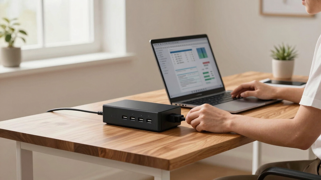 best surge protector tower with usb for desk setup